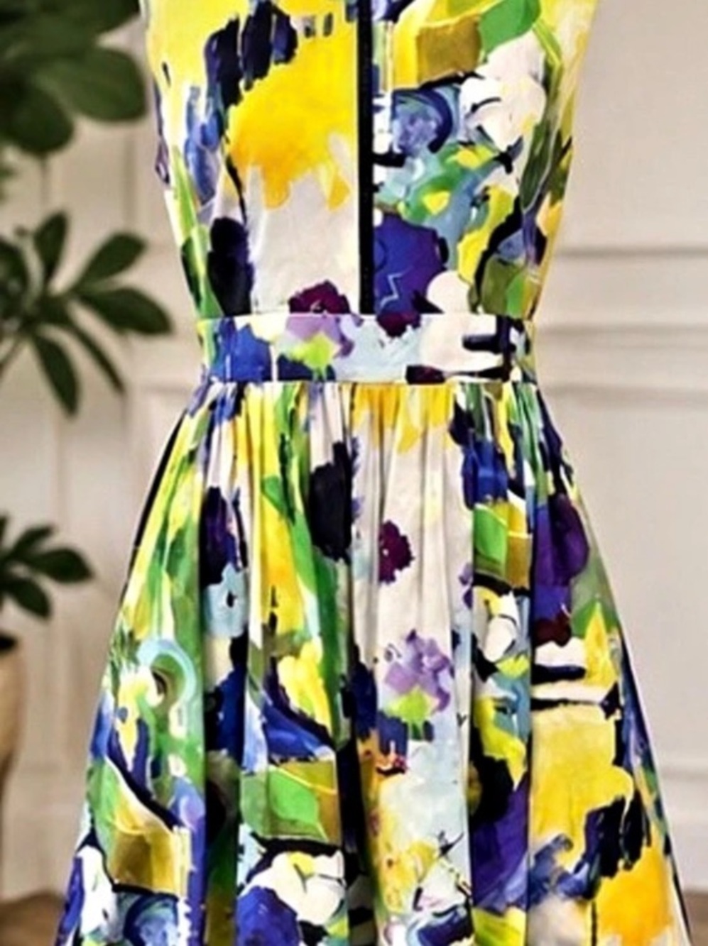 Kate Spade Look for the Silver Lining Abstract Floral Dress Size 8 Cotton